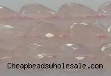 CRQ197 15.5 inches 12*16mm faceted teardrop natural rose quartz beads