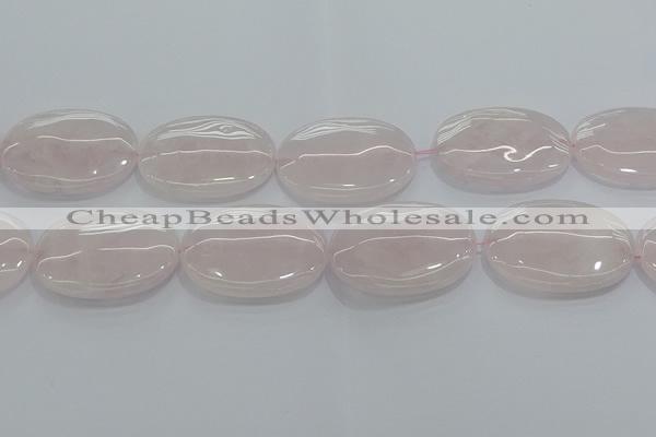 CRQ238 15.5 inches 30*40mm oval rose quartz beads wholesale