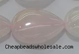 CRQ241 15.5 inches 18*25mm flat teardrop rose quartz beads