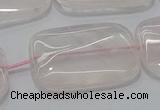 CRQ246 15.5 inches 18*25mm rectangle rose quartz beads wholesale