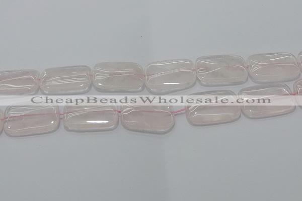 CRQ246 15.5 inches 18*25mm rectangle rose quartz beads wholesale