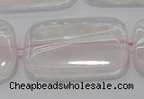 CRQ247 15.5 inches 22*30mm rectangle rose quartz beads wholesale