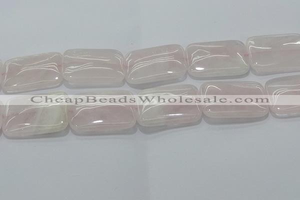 CRQ248 15.5 inches 30*40mm rectangle rose quartz beads wholesale