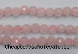 CRQ261 15.5 inches 6mm faceted round rose quartz beads