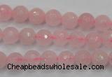 CRQ262 15.5 inches 8mm faceted round rose quartz beads