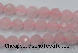 CRQ263 15.5 inches 8mm faceted round rose quartz beads