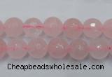 CRQ264 15.5 inches 10mm faceted round rose quartz beads