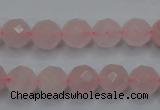 CRQ265 15.5 inches 10mm faceted round rose quartz beads