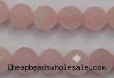 CRQ267 15.5 inches 12mm faceted round rose quartz beads