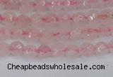 CRQ280 15.5 inches 4mm faceted round rose quartz beads wholesale