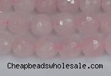 CRQ282 15.5 inches 8mm faceted round rose quartz beads wholesale