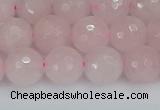 CRQ283 15.5 inches 10mm faceted round rose quartz beads wholesale