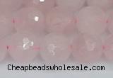 CRQ284 15.5 inches 12mm faceted round rose quartz beads