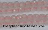 CRQ288 15.5 inches 4mm faceted round rose quartz gemstone beads