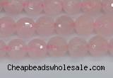 CRQ289 15.5 inches 6mm faceted round rose quartz gemstone beads