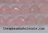 CRQ290 15.5 inches 8mm faceted round rose quartz gemstone beads