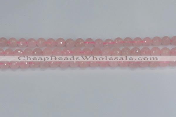 CRQ290 15.5 inches 8mm faceted round rose quartz gemstone beads