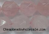 CRQ306 15 inches 18mm faceted nuggets rose quartz beads