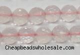 CRQ32 15.5 inches faceted round 12mm natural rose quartz beads