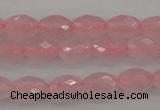 CRQ350 15.5 inches 6*9mm faceted rice rose quartz beads