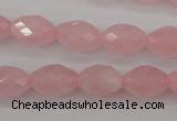 CRQ352 15.5 inches 10*14mm faceted rice rose quartz beads