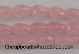 CRQ355 15.5 inches 6*9mm faceted teardrop rose quartz beads