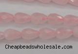 CRQ356 15.5 inches 8*12mm faceted teardrop rose quartz beads