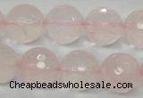 CRQ37 15.5 inches 16mm faceted round natural rose quartz beads