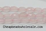 CRQ39 15.5 inches 6*10mm faceted rice natural rose quartz beads