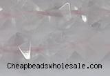 CRQ404 15.5 inches 12mm faceted nuggets rose quartz beads