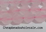 CRQ407 15.5 inches 8mm faceted nuggets matte rose quartz beads