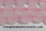 CRQ408 15.5 inches 10mm faceted nuggets matte rose quartz beads