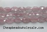 CRQ427 22*28mm - 25*30mm faceted octagonal rose quartz beads