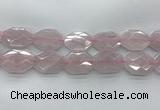 CRQ428 30*38mm - 30*40mm faceted octagonal rose quartz beads