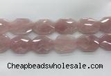 CRQ429 30*35mm - 35*45mm faceted octagonal rose quartz beads