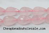 CRQ43 15.5 inches 10*14mm faceted teardrop natural rose quartz beads