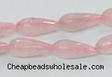 CRQ44 15.5 inches 8*20mm faceted teardrop natural rose quartz beads