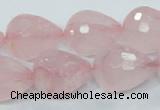 CRQ47 15.5 inches 16*20mm faceted teardrop natural rose quartz beads