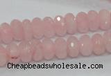 CRQ48 15.5 inches 6*10mm faceted rondelle natural rose quartz beads