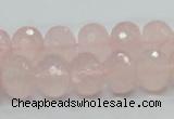 CRQ49 15.5 inches 10*14mm faceted rondelle natural rose quartz beads