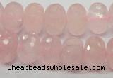 CRQ50 15.5 inches 10*16mm faceted rondelle natural rose quartz beads