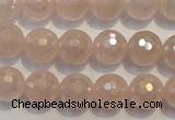 CRQ514 15.5 inches 12mm faceted round AB-color rose quartz beads