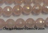 CRQ515 15.5 inches 14mm faceted round AB-color rose quartz beads