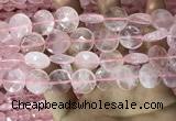 CRQ554 15.5 inches 16mm faceted coin rose quartz beads wholesale