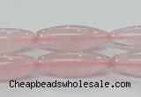 CRQ57 15.5 inches 10*30mm rice natural rose quartz beads wholesale