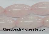 CRQ60 15.5 inches 15*30mm rice natural rose quartz beads wholesale