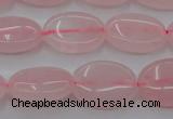 CRQ609 15.5 inches 10*14mm oval rose quartz beads wholesale