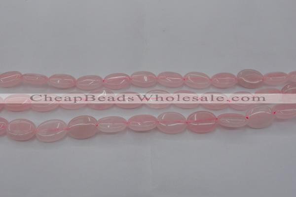 CRQ609 15.5 inches 10*14mm oval rose quartz beads wholesale