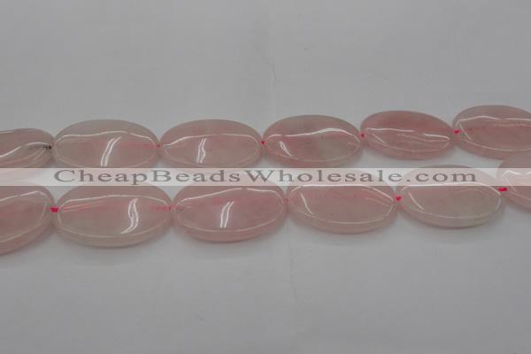 CRQ615 15.5 inches 20*30mm oval rose quartz beads wholesale