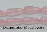 CRQ62 15.5 inches 8*20mm teardrop natural rose quartz beads wholesale